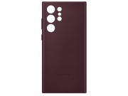 Kožený kryt pro Samsung  S22 ULTRA vínový burgundy