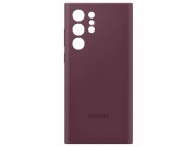 Originální silikonový kryt pro Samsung S22 Ultra vínový