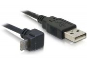 Napájecí a datový kabel pro mikro USB zařízení a konektorem do úhlu 90°