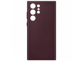 Kožený kryt pro Samsung  S22 ULTRA vínový burgundy