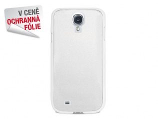 Zadní kryt na Galaxy S4, PURO Metal cover, bílý + Ochranná fólie