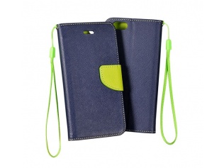 pouzdro typu kniha pro Samsung G800 Galaxy S5 mini navy/lime