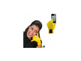 Dotykové rukavice s připojením bluetooth, velikost L, žluté