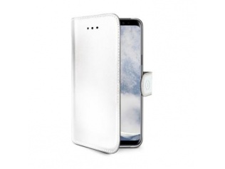 Pouzdro typu kniha CELLY Wally pro Samsung Galaxy S9 Plus, PU kůže, bílé