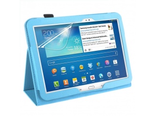 POUZDRO TYPU KNIHA PRO TABLET SAMSUNG GALAXY TAB 3 10.1" P5200 P5210  SVĚTLE MODRÉ