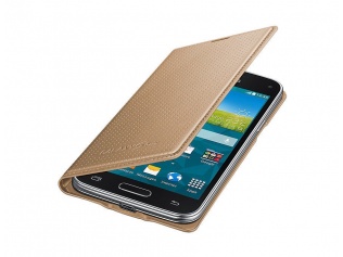 Samsung originální pouzdro EF-FG800BDEGWW pro Galaxy S5 mini, zlaté tečkovaný vzor