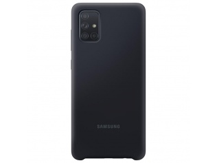 Kryt na mobil Samsung Silicon Cover na Galaxy A71 Black černý