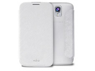 Flipové pouzdro pro Samsung Galaxy S5 s transparentmí přihrádkou na kartu, zadní panel bílá