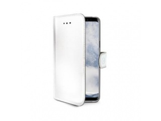 Pouzdro typu kniha CELLY Wally pro Samsung Galaxy S9, PU kůže, bílé