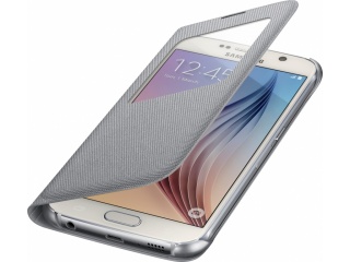 Originální pouzdro S-View s okénkem EF-CG920B pro Samsung Galaxy S6 (SM-G920F) SILVER stříbrná