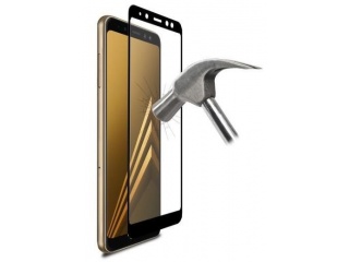 Puro ochranné sklo Tempered Glass s rámečkem pro Samsung Galaxy A8 2018, černá