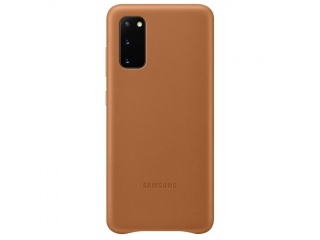 Kryt na mobil Samsung Leather Cover EF-VG980LAEGEU pro Samsung Galaxy S20 hnědý