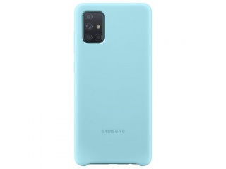 Originální silikonový kryt EF-PA715TLEGEU pro Samsung Galaxy A71 Blue modrý