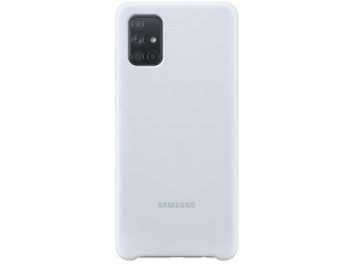 Originální silikonový kryt EF-PA715TSEGEU pro Samsung Galaxy A71 Silver stříbrný