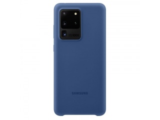 Kryt na mobil Samsung Silicon Cover EF-PG988TNEGEU na Samsung Galaxy S20 Ultra Blau modrý