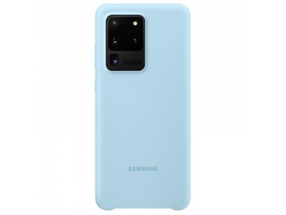 Kryt na mobil Samsung Silicon Cover EF-PG988TLEGEU na Samsung Galaxy S20 Ultra Blau světle modrý