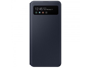 Originální pouzdro S-view EF-EA415PBEGEU s okénkem pro Samsung Galaxy A41 černé