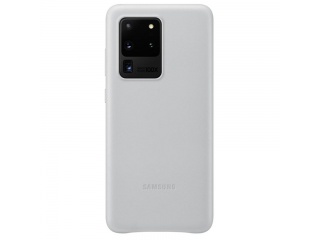 Kryt na mobil Samsung Leather Cover EF-VG988LSEGEU pro Samsung Galaxy S20 Ultra šedo stříbrný